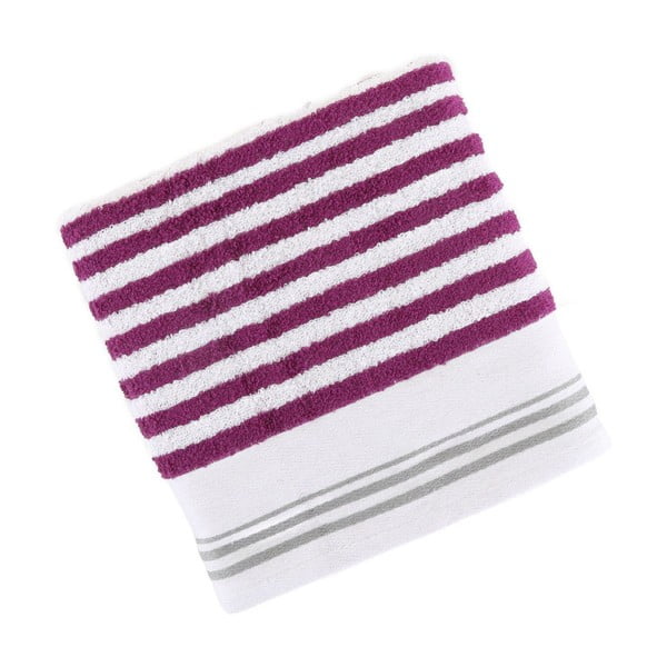 Ręcznik bawełniany BHPC 50x100 cm, fioletowo-biały