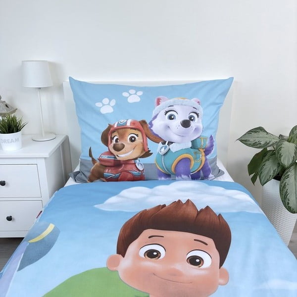 Niebieska bawełniana pościel dziecięca jednoosobowa 140x200 cm Paw Patrol – Jerry Fabrics-image-4