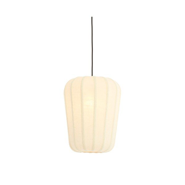 Biała lampa wisząca z tekstylnym kloszem ø 10 cm Bibury – Light & Living-image-1