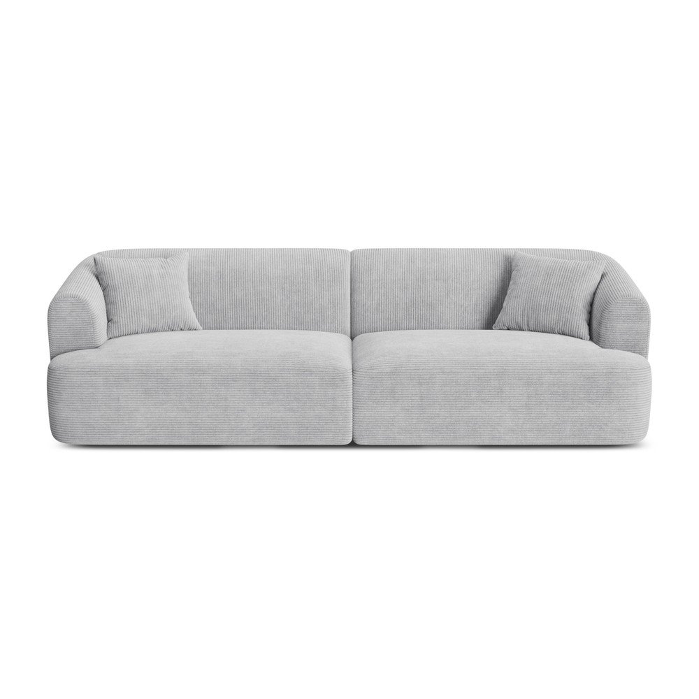 Jasnoszara sztruksowa sofa 255 cm Campi – Cosmopolitan Design