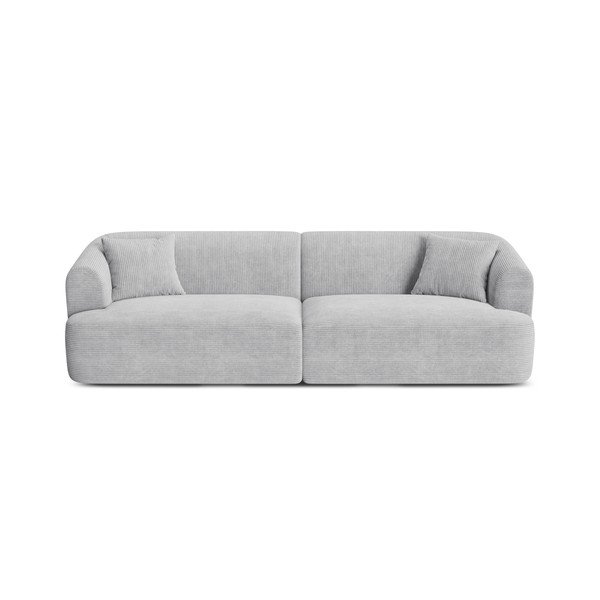 Jasnoszara sztruksowa sofa 255 cm Campi – Cosmopolitan Design