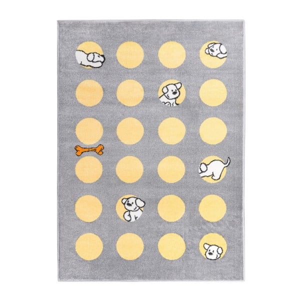 Żółto-szary dywan Mazzini Sofas Puppy, 160x230 cm