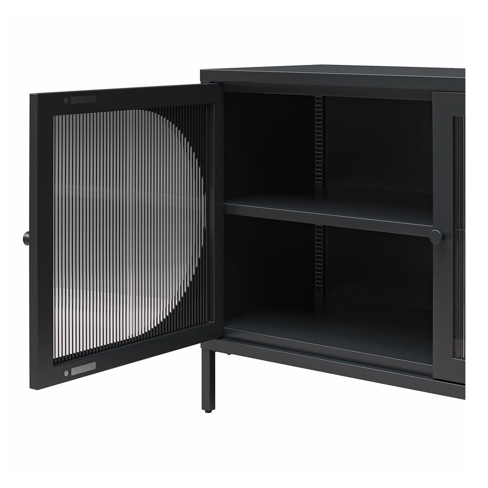 Czarna metalowa witryna 100x64x40 cm Luna – Støraa (zdjęcie 6)