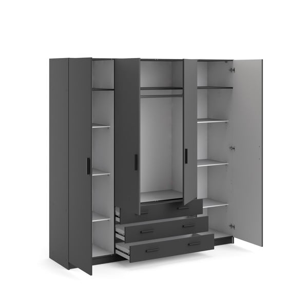 Ciemnoszara szafa 196x200 cm Sprint – Tvilum-image-4