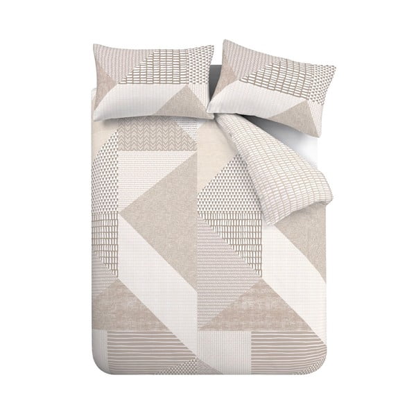 Beżowa pościel jednoosobowa 135x200 cm Larsson Geo – Catherine Lansfield-image-2