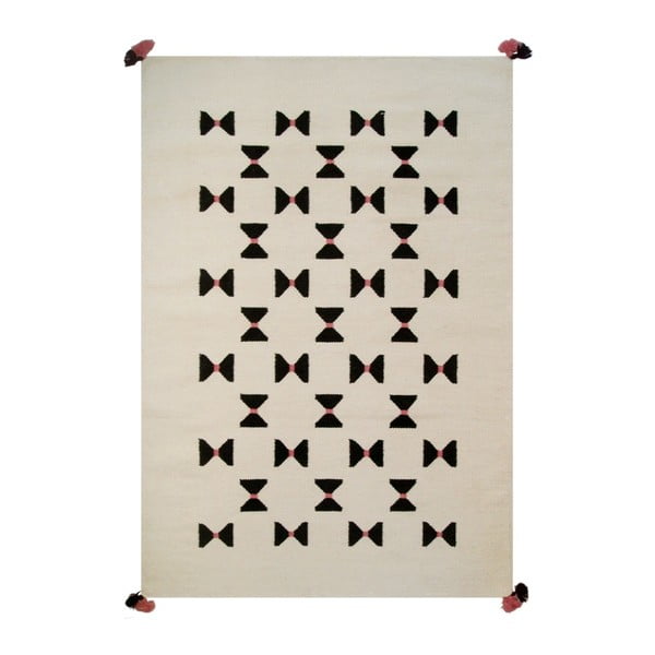 Ręcznie tkany dywan wełniany Art For Kids Bow Tie, 140x200 cm
