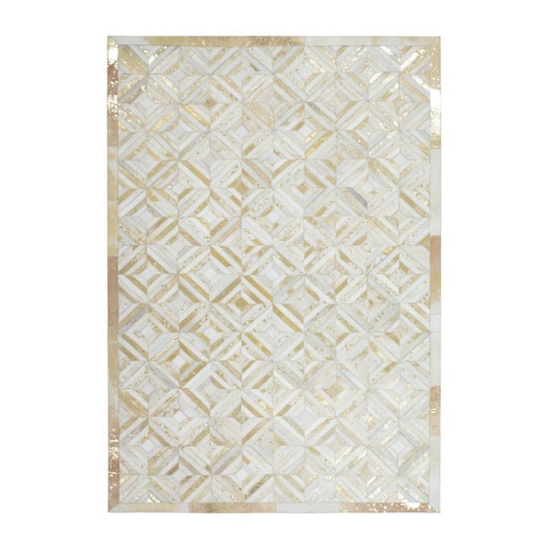 Złoty skórzany dywan Daz, 80x150cm