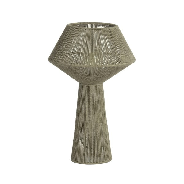 Jasnozielona lampa stołowa z kloszem z juty (wysokość 47 cm) Fugia – Light & Living
