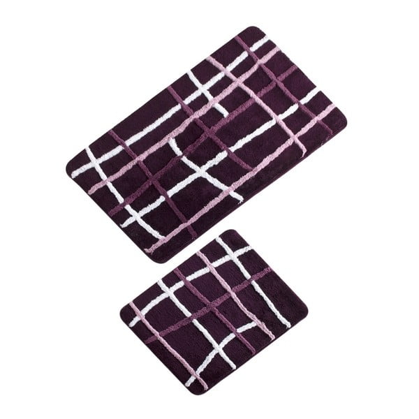 Zestaw 2 fioletowych dywaników łazienkowych Verge Bath Mat Linus