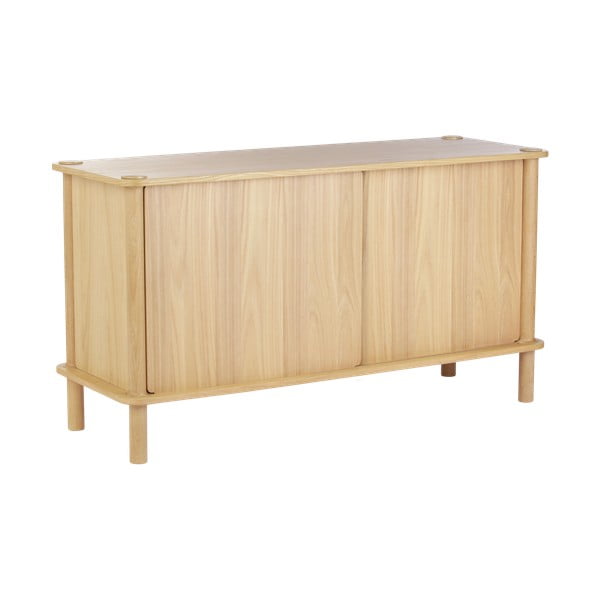 Komoda z litego drewna dębowego z drzwiami przesuwnymi w naturalnym kolorze 135x73,5x48 cm Italic – UMAGE-image-1