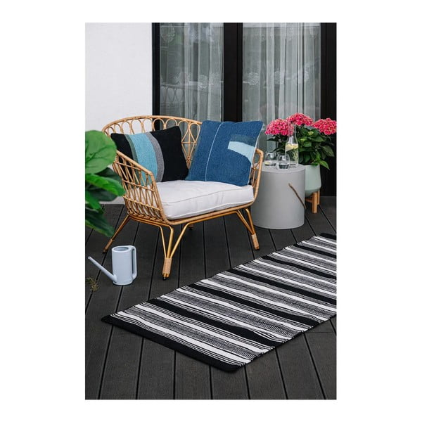 Czarno-biały dwustronny zewnętrzny dywan z tworzywa z recyklingu Green Decore Zambezi, 160x230 cm-image-2