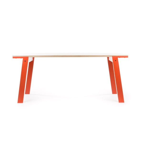 Pomarańczowy stół/biurko rform Flat, blat 180x80 cm