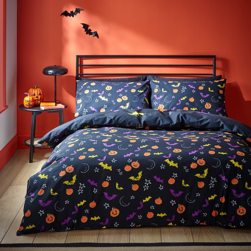 Czarna pościel jednoosobowa 135x200 cm Halloween Trick or Treat – Catherine Lansfield (zdjęcie 3)