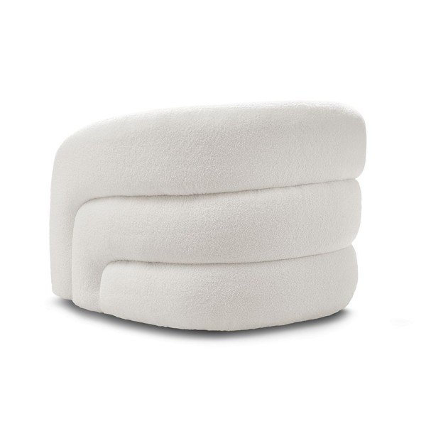 Biały obrotowy fotel z materiału bouclé Elina – Bobochic Paris-image-4