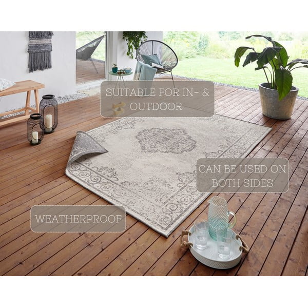 Szaro-kremowy dywan odpowiedni na zewnątrz NORTHRUGS Cebu, 160x230 cm-image-4