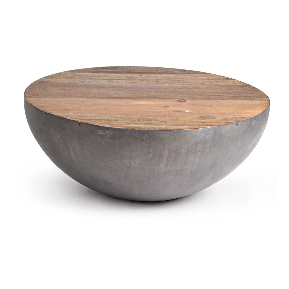 Szaro-naturalny metalowy okrągły stolik ø 90 cm Lancaster – Bizzotto