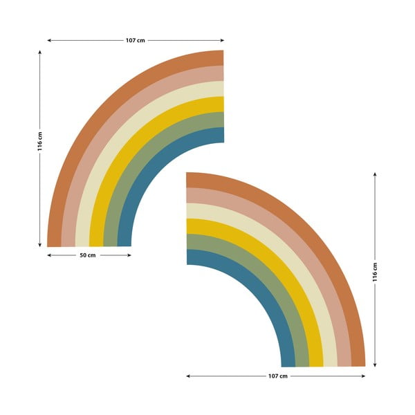 Naklejka dziecięca na ścianę 158x87 cm Pastel Rainbow – Ambiance-image-2