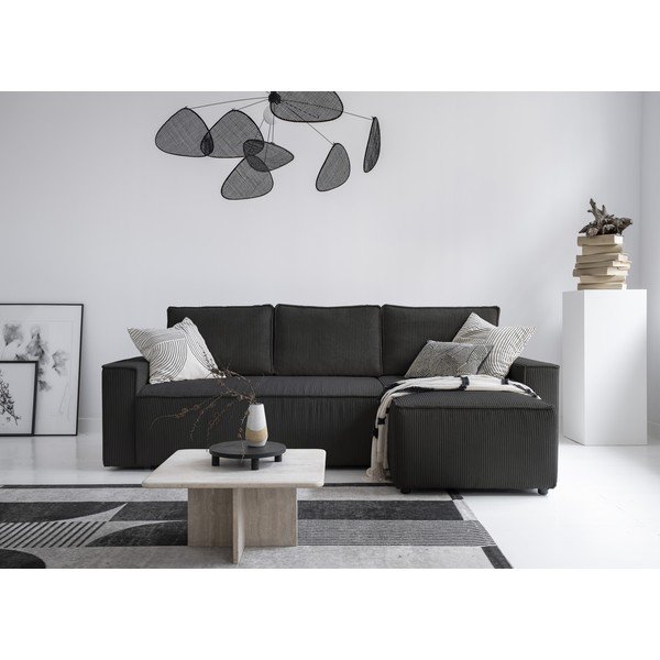 Antracytowy sztruksowy rozkładany narożnik (strona zmienna) Brave Dave – Miuform-image-1