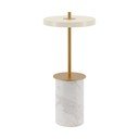 Kremowa marmurowa lampa stołowa LED ze ściemniaczem i metalowym kloszem (wysokość 25,5 cm) Asteria Move Mini – UMAGE