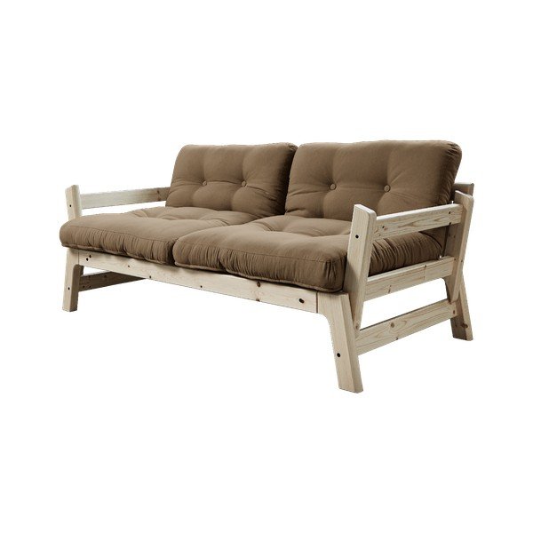 Sofa rozkładana z brązowym pokryciem Karup Design Step Natural/Mocca-image-1