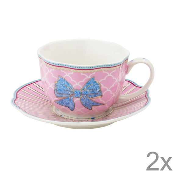 Porcelanowa filiżanka ze spodkiem Bowie Lisbeth Dahl, 2 szt.