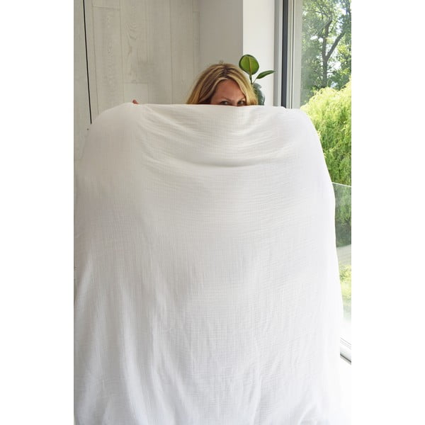 Biała muślinowa pościel jednoosobowa 140x200 cm Plain Muslin – Butter Kings-image-4