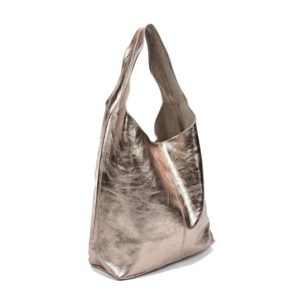 Skórzana torebka w kolorze złota Sofia Cardoni Lucia-image-2