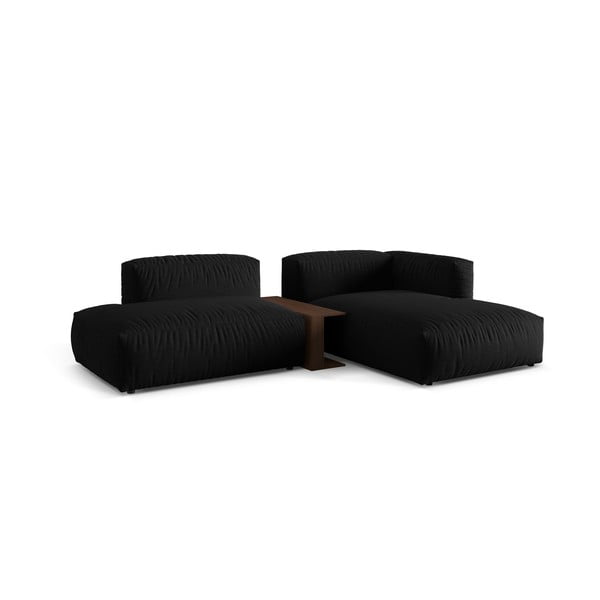 Czarny narożnik modułowy (prawostronny) Martina – Micadoni Home-image-2