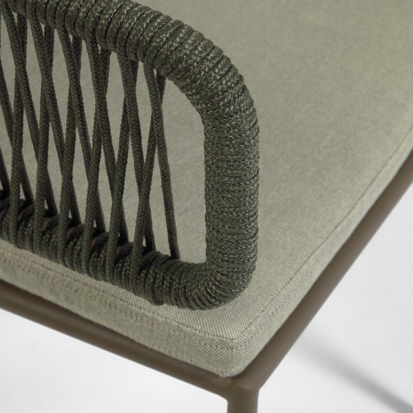 Krzesło ogrodowe ze stalową konstrukcją i zieloną plecionką Kave Home Nadin-image-1