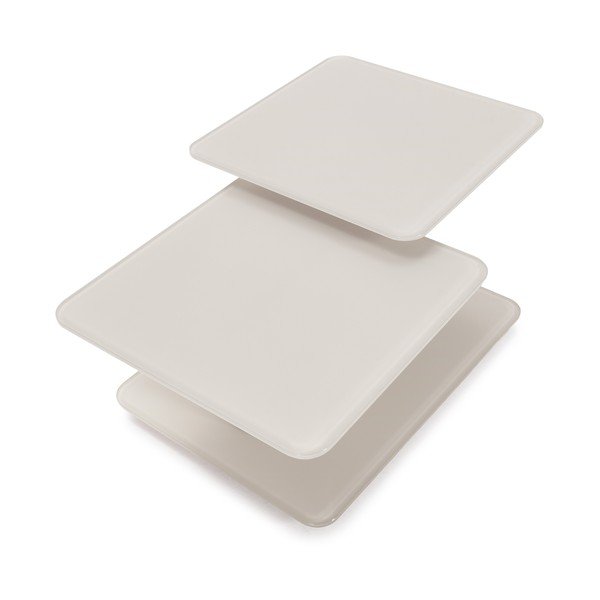 Kremowy szklany stolik 54x115 cm Elvi – Marckeric-image-3