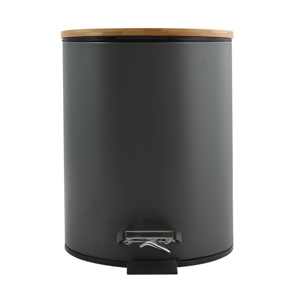 Ciemnoszary stalowy kosz na śmieci z pedałem 5 l   Adonis – Spirella-image-3