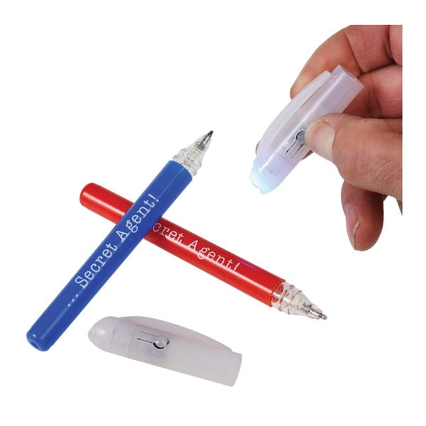 Zestaw 2 detektywistycznych długopisów z niewidzialnym atramentem i światłem UV Rex London Secret Agent-image-1