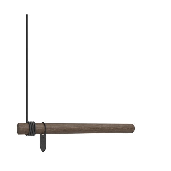 Brązowy wieszak ścienny z litego drewna dębowego 50 cm Swing – LIND DNA