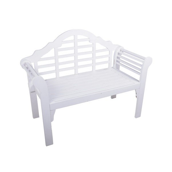 Biała drewniana ławka ogrodowa Pattaya – Garden Pleasure