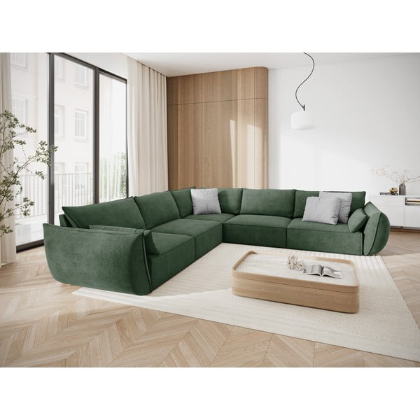 Ciemnozielony narożnik (róg zmienny) Vanda – Mazzini Sofas-image-1