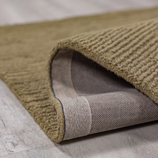 Wełniany dywan tkany ręcznie w kolorze khaki 160x230 cm Harris Boucle – Flair Rugs-image-3