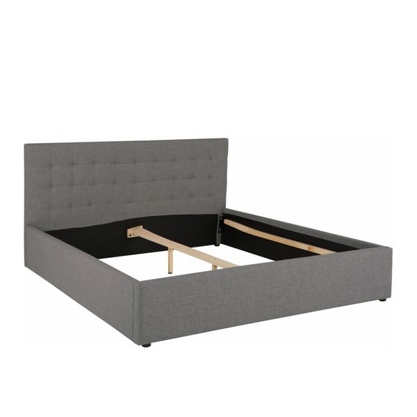 Szare łóżko 2-osobowe Støraa Ajay, 180x200 cm