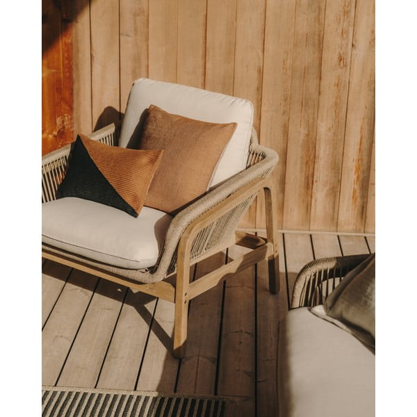 Beżowy zestaw mebli ogrodowych z litego drewna akacjowego dla 5 osób Vellana – Kave Home-image-2