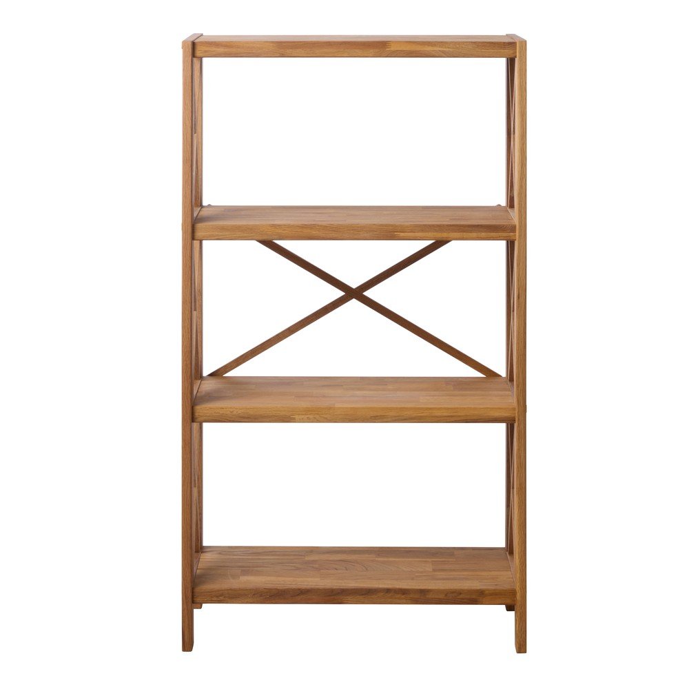 Regał z litego drewna dębowego w naturalnym kolorze 70x124 cm X-Shelf – Unique Furniture