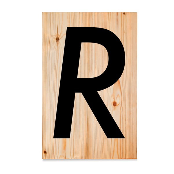 Drewniana tabliczka Letters R