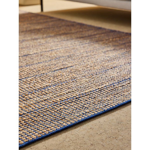 Niebieski dywan z mieszanki juty tkany ręcznie 120x170 cm Hurley – MADE-image-2
