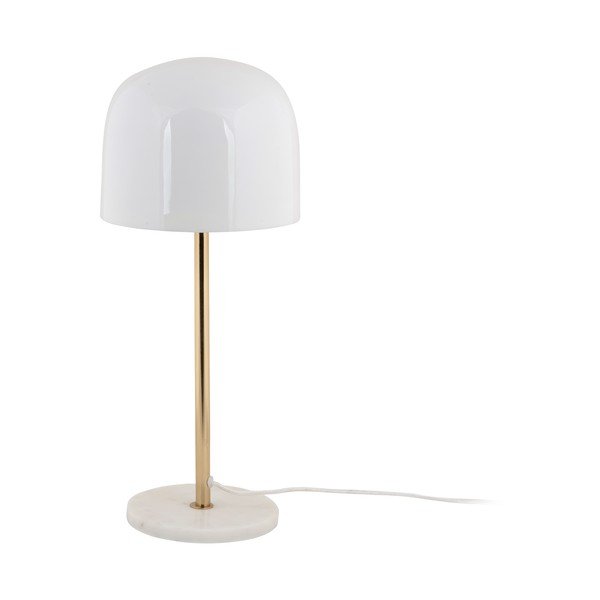Biała lampa stołowa z metalowym kloszem (wysokość 50 cm) Manta – Leitmotiv
