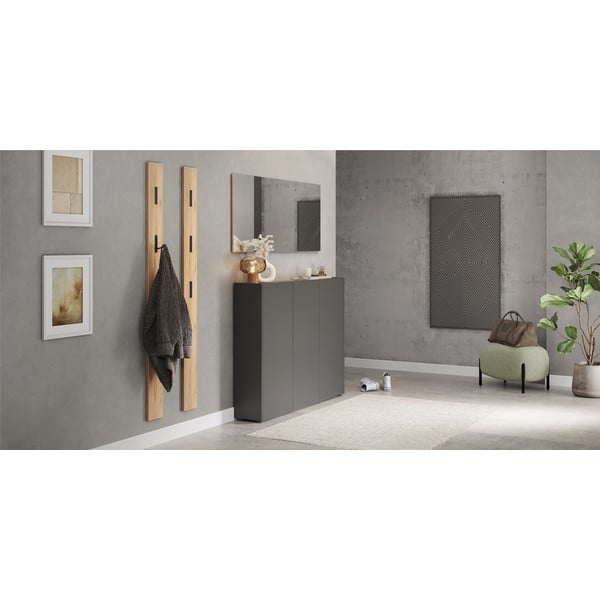 Antracytowa szafka w dekorze dębu 138x105x25 cm Libbiano – Germania-image-1