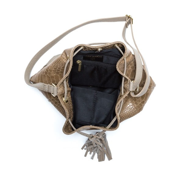 Szaro-brązowa skórzana torebka Isabella Rhea no. 8027-image-3