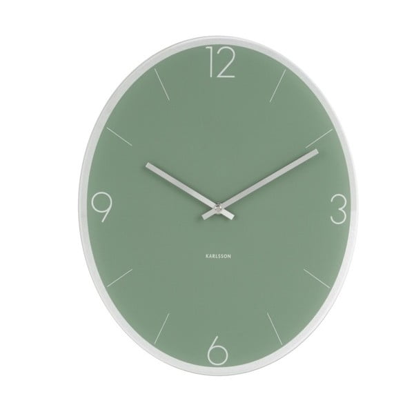 Zielony zegar ścienny Karlsson Elliptical