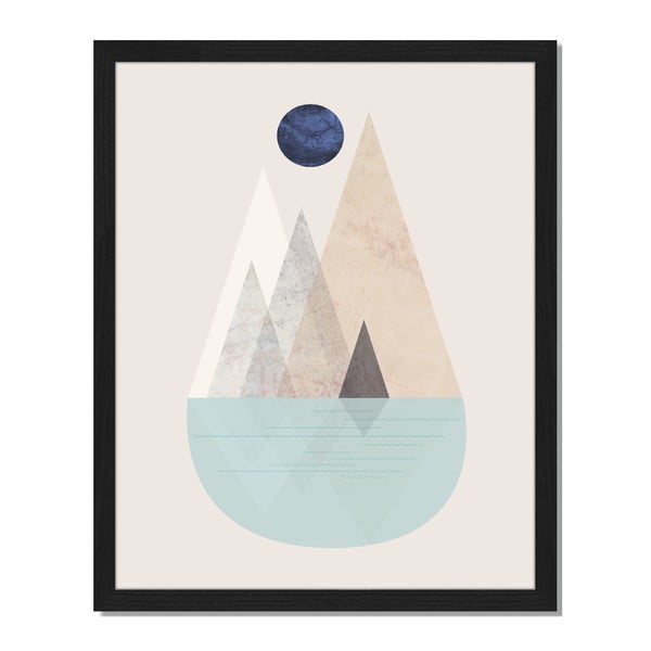 Obraz w ramie Liv Corday Scandi Blue Moon, 40x50 cm