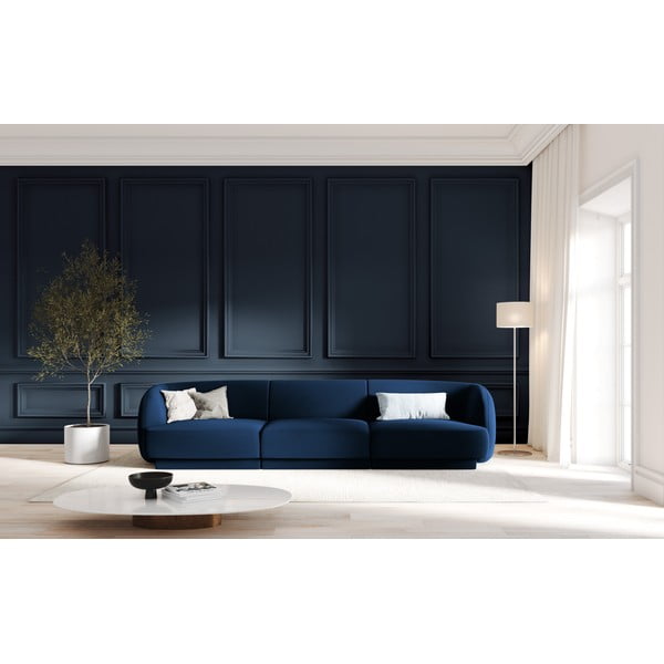 Niebieska aksamitna sofa 259 cm Miley − Micadoni Home-image-1