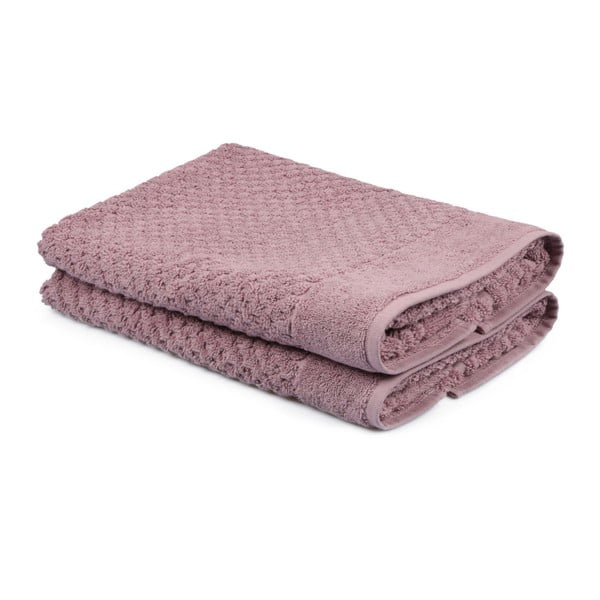 Zestaw 2 jasnoróżowych ręczników ze 100% bawełny Mosley, 50x80 cm