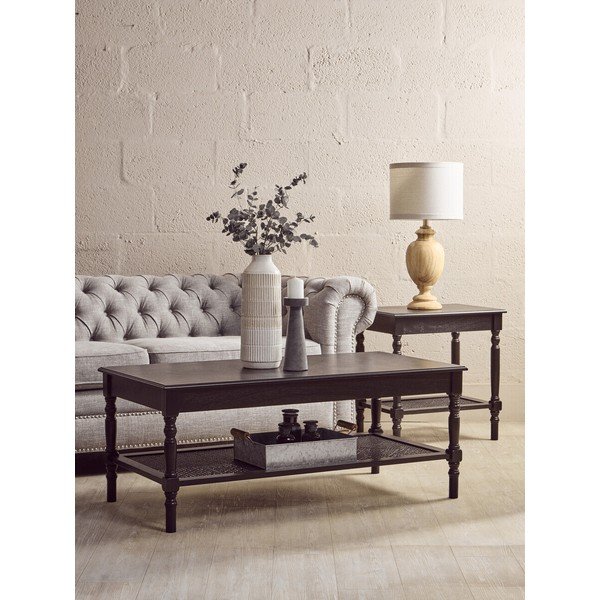 Czarny stolik 60x120 cm Heritage – Premier Housewares-image-1