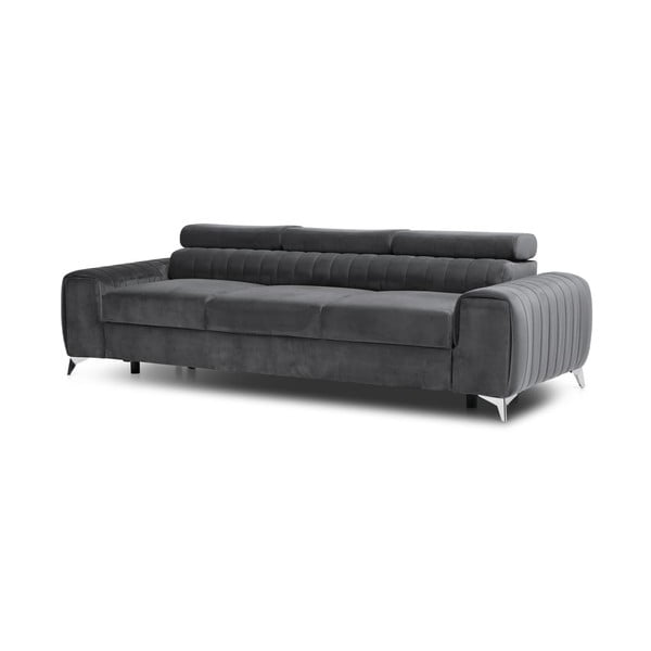 Ciemnoszara aksamitna rozkładana sofa 261 cm Laurence – ELTAP-image-2